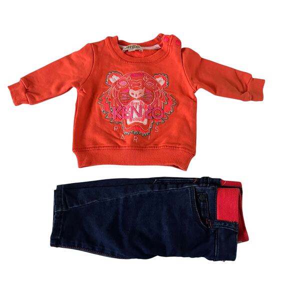 Kenzo Baby Anthea Tiger Outfit - Sweatshirt & Jeans - 3 Months - Picture 1 of 6